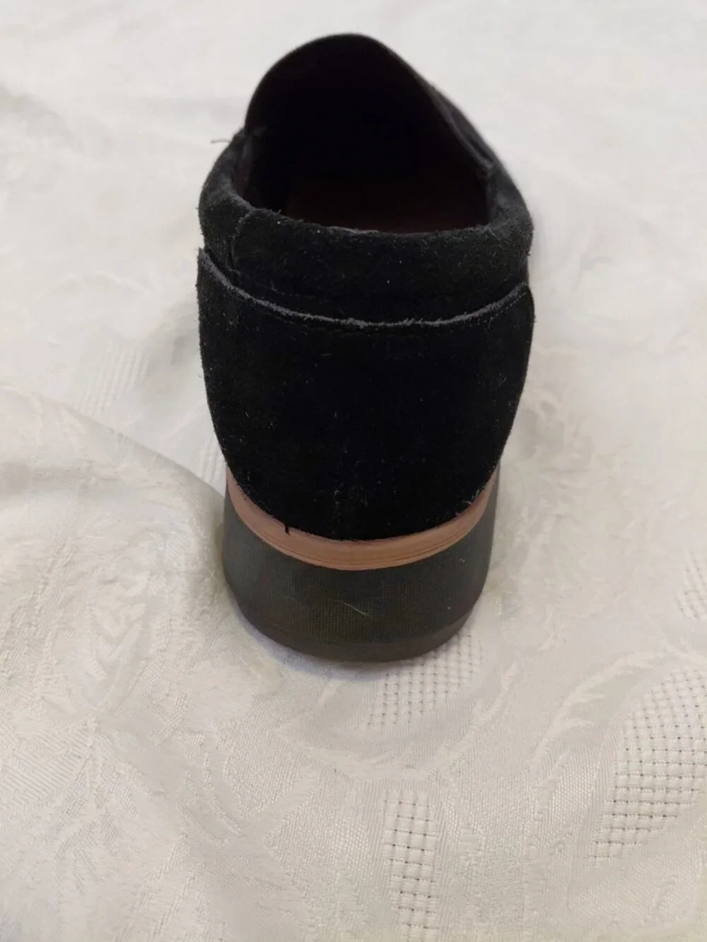 Clarks Women's Zylah Sky Slip On Wedge Black Suede US 9 EU 40 Comfort